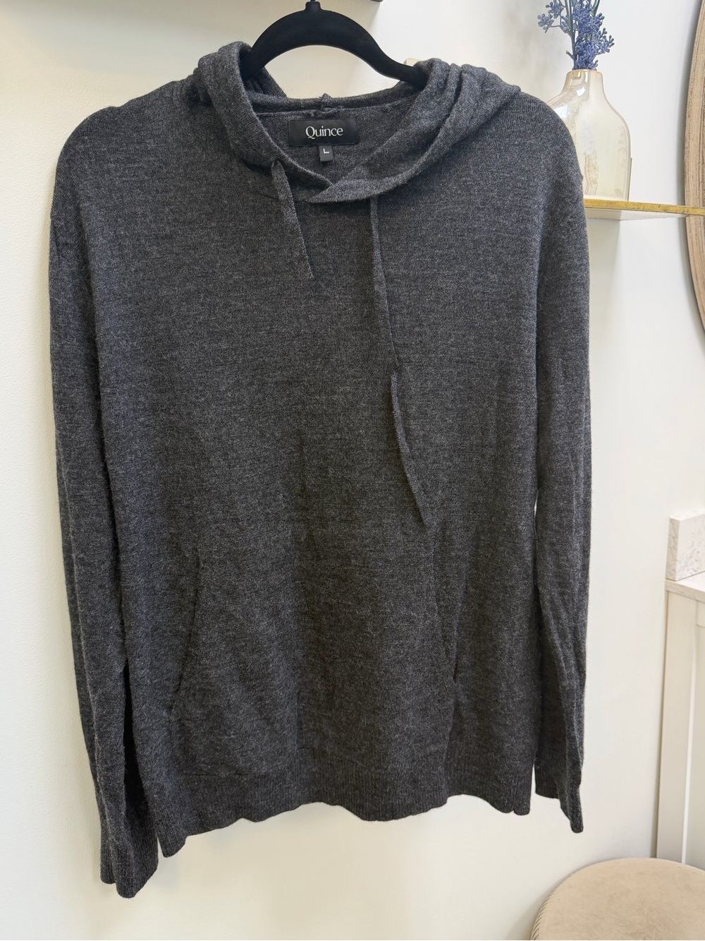Quince Men's Dark Gray Hoodie Cardigan